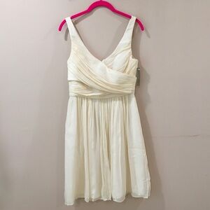 J.Crew Champagne Heidi Dress a line sleeveless cream silk size 6 Womens